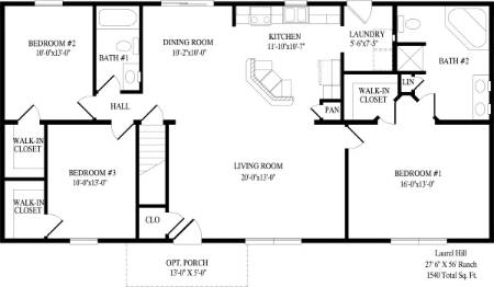 Laurel Hill Modular Home Floor Plan